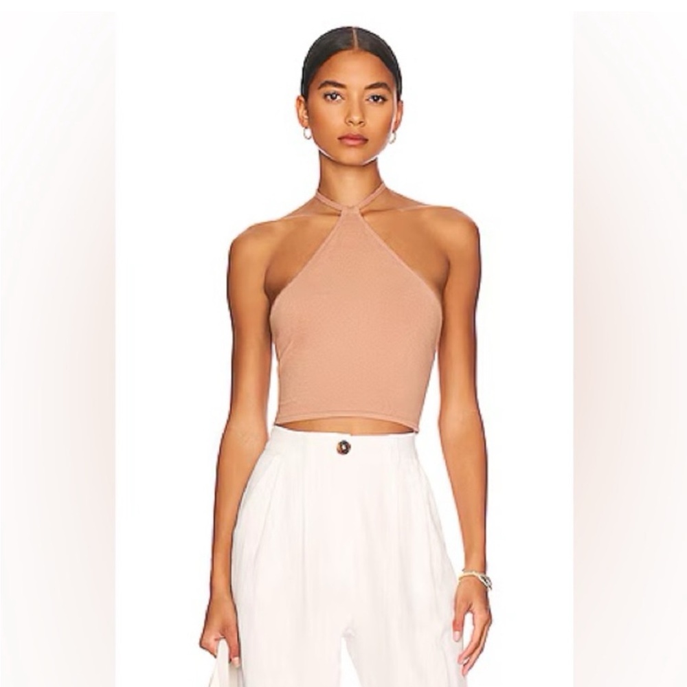 WeWoreWhat Tan halter Top